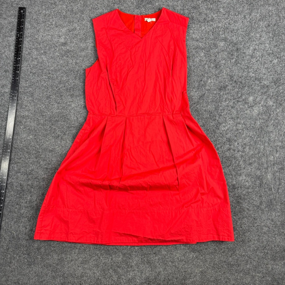 Gap Dress Womens Size 10 Red Cotton Fit and Flare Sleeveless V-Neck Casual